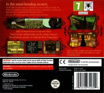 Professor Layton and Pandora's Box (Europe) box cover back